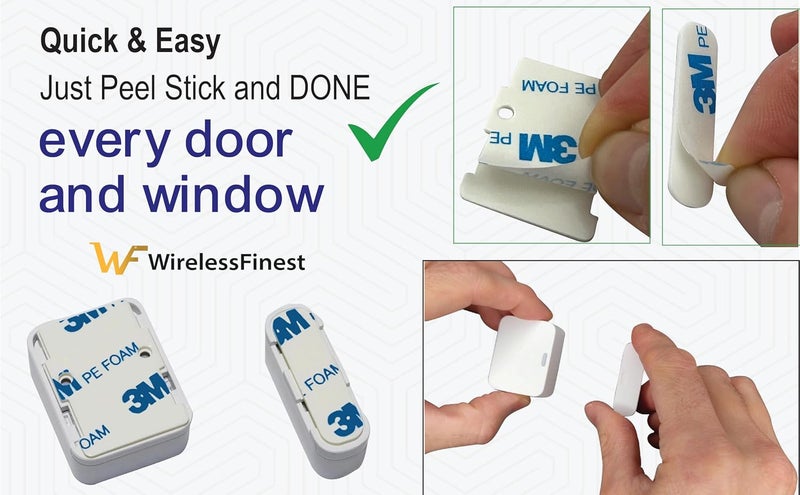 WirelessFinest 20x Replacement Secure Hold Adhesive Tape for SimpliSafe Entry Sensors Magnets, Strong Hold Double-Sided Pads for Easy Installation On Door Window, Pre-Cut No Cutting Needed, Peel & Stick, Premium - Image 4